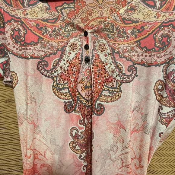 APT 9~ BOHO PULLOVER~ PINK BLOUSE~DECORATIVE~XL - Picture 7 of 8